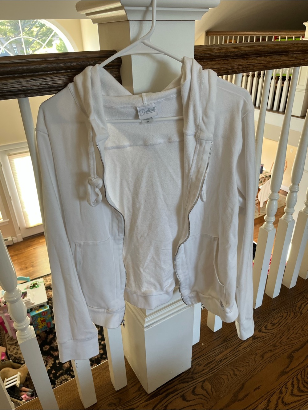 Bombshell Sportswear White Zip-Up Hoodie
